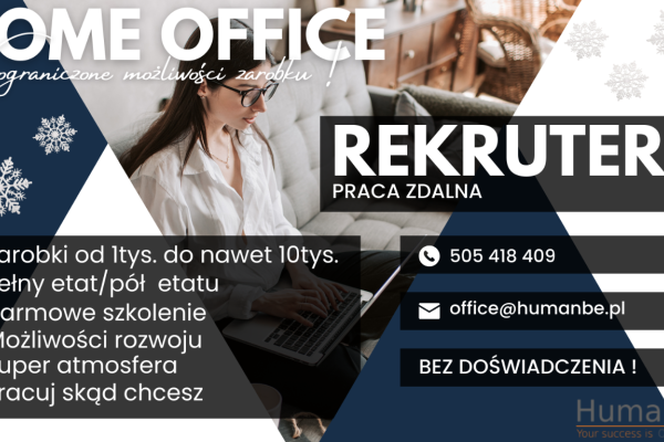 Ogłoszenie - REKRUTER - HOME OFFICE BEZ DOŚWIADCZENIA - Wrocław - 10 000,00 zł