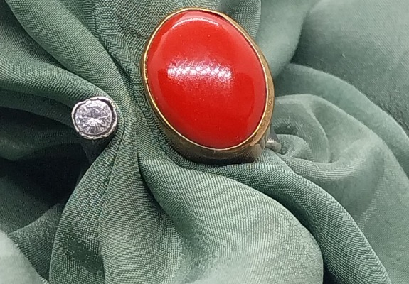 Ogłoszenie - Piękny pierścionek z koralem hand made srebro 925 - 290,00 zł