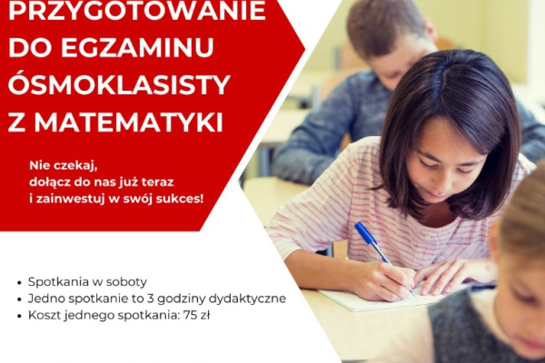 Ogłoszenie - Kurs przygotowujący do egzaminu ósmoklasisty z matematyki - Szczecin - 75,00 zł