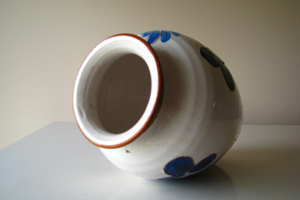 Ogłoszenie - Ceramiczny wazon rękodzieło z motywem kwiatów 21 cm retro vintage - Kraków - 47,00 zł
