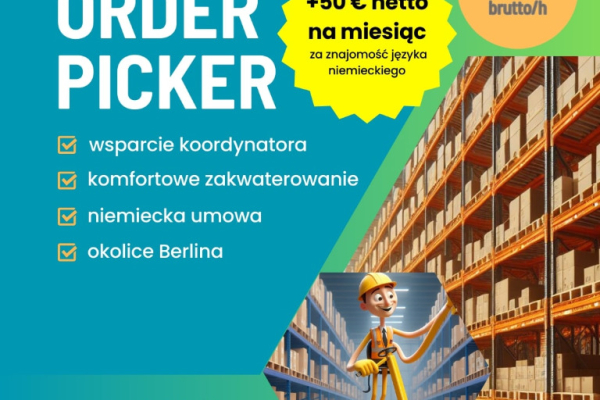 Ogłoszenie - Komisjoner/Order picker (k/m) – Niemcy - Rzeszów