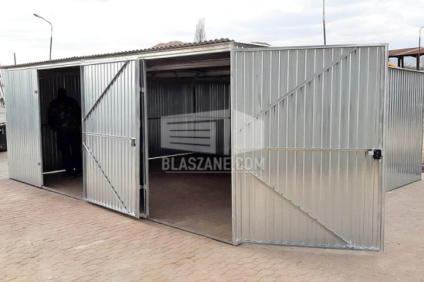 Ogłoszenie - Blaszak - Garaż Blaszany 6x5 - Brama Dwuskrzydłowa - Ocynk - dach Spad w Tył BL103 - Bochnia - 6 750,00 zł