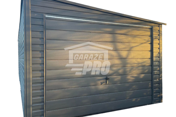 Ogłoszenie - Garaż blaszany 3,5x8 brama uchylna - 2x okno - antracyt Dach spad w prawo GP274 - Gryfice - 9 850,00 zł