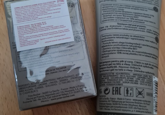 Ogłoszenie - Męska woda toaletowa EVIDENCE 50ML szampon-żel gratis Yves Rocher - 100,00 zł