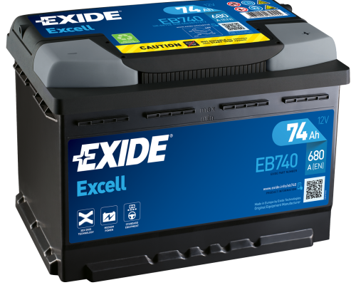 Ogłoszenie - Akumulator Exide Excell 74Ah 680A EN PRAWY PLUS - Wesoła - 390,00 zł