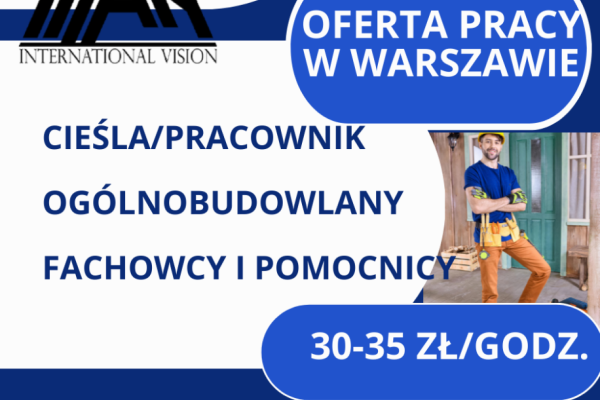 Ogłoszenie - CIEŚLA/PRACOWNIK OGÓLNOBUDOWLANY FACHOWCY I POMOCNICY WARSZAWA PILNE! - Opole