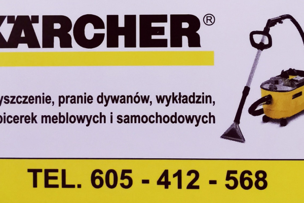 Ogłoszenie - Karcher Mosina tel 605-412-568 pranie czyszczenie wykładzin dywanów tapicerki meblowej i samochodowej ozonowanie - Wielkopolskie