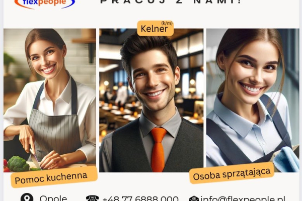 Ogłoszenie - Pracownicy restauracji – różne stanowiska – Kelner/Pomoc kuchenna/Sprzątanie (k/m) - Rzeszów