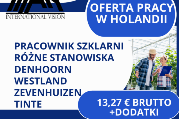 Ogłoszenie - PRACOWNIK SZKLARNI DEN HORN 13,27 € BRUTTO/H + DODATKI - Opole