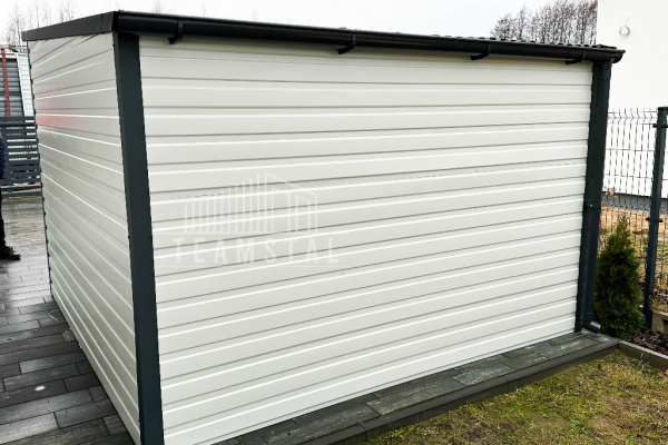 Ogłoszenie - Domek Ogrodowy - Schowek Garaż 4x3 - okno - drzwi - rynny - Biały - Antracyt dach Spad w Tył TS527 - Rzeszów - 5 350,00 zł
