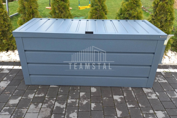 Ogłoszenie - Skrzynia ogrodowa metalowa kufer 150x60x70cm antracyt TS610 - Turek - 1 850,00 zł