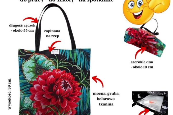 Ogłoszenie - Torba siatka na zakupy – Red Dahlia - Wałbrzych - 26,00 zł