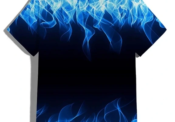 Ogłoszenie - T - Shirt Męski Koszulka 3D Nadruk Fire- Ogień  rozmiar L - Śląskie - 30,00 zł