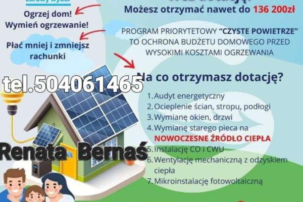 Ogłoszenie - Ekologiczny dom.Dotacja bez wkładu własnego.