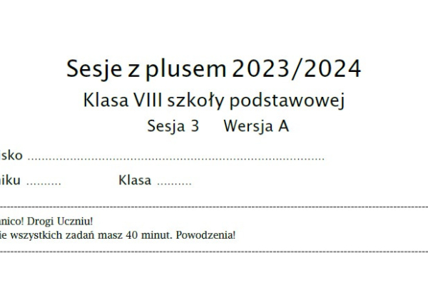 Ogłoszenie - Sesja z Plusem nr 3 Końcowa 2024 r Matematyka z Plusem GWO - 20,00 zł