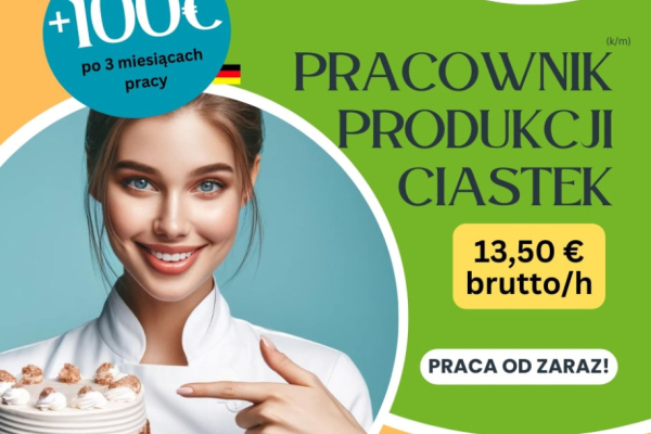 Ogłoszenie - Pracownik produkcji (k/m) - pakowanie ciastek - Niemcy - Rzeszów