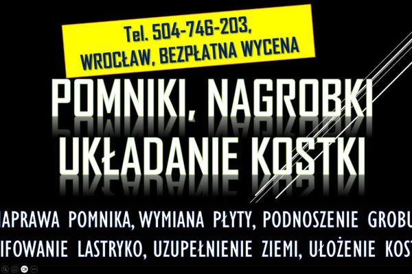 Ogłoszenie - Pęknięta płyta nagrobka, pomnika tel. 504-746-203, Cmentarz Wrocław, naprawa, wymiana, cena - Wrocław