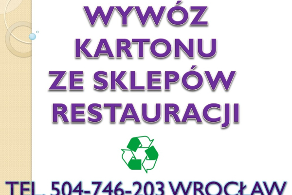 Ogłoszenie - Odbiór makulatury, Wrocław, tel 504-746-203, kartonu, makulatura zbiórka, wywóz kartonów ze sklepu, po meblach, dostawie - Wrocław