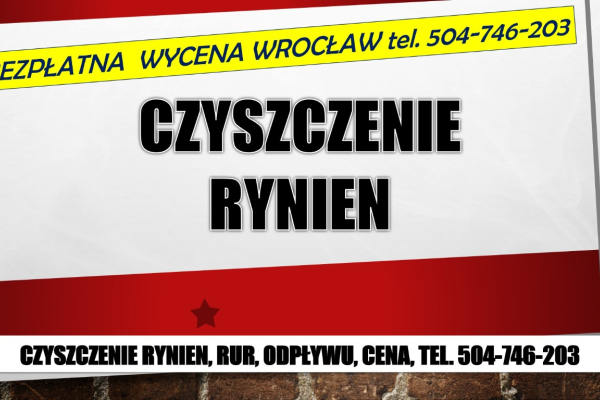 Ogłoszenie - Czyszczenie rynien, cennik, tel. 504-746-203, Wrocław, udrażnianie rynny, usługi - Wrocław - 1,00 zł