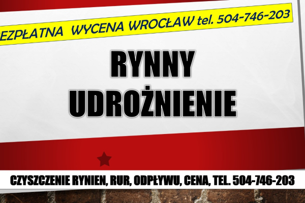 Ogłoszenie - Czyszczenie rynien, cennik, tel. 504-746-203, Wrocław, udrażnianie rynny, usługi - Wrocław - 1,00 zł