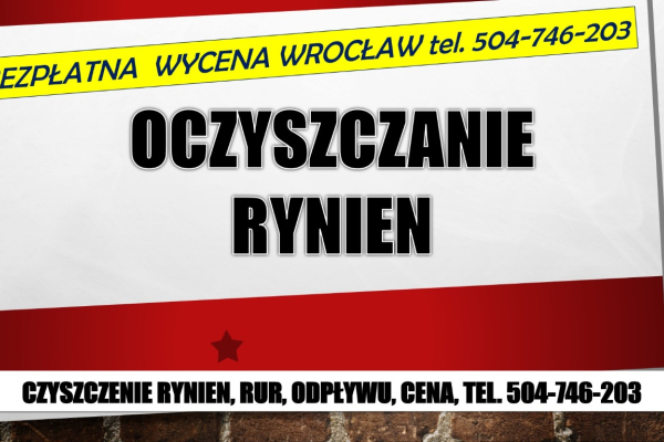 Ogłoszenie - Czyszczenie rynien, cennik, tel. 504-746-203, Wrocław, udrażnianie rynny, usługi - Wrocław - 1,00 zł