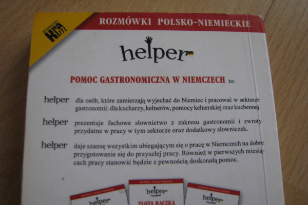 Ogłoszenie - Rozmówki polsko-niemieckie – Pomoc gastronomiczna w Niemczech Helper - Kraków - 12,00 zł