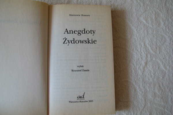 Ogłoszenie - Anegdoty Żydowskie, Mistrzowie humoru, Krzysztof Żmuda - Kraków - 9,00 zł