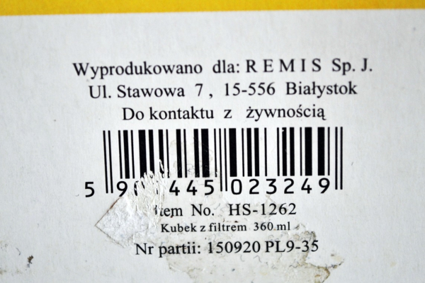 Ogłoszenie - Kubek z zaparzaczem i pokrywką. Wzór HS-1262 - Sosnowiec - 30,00 zł