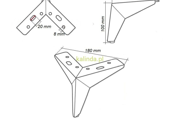 Ogłoszenie - Noga meblowa metalowa gwiazda h-100 złota - Olsztyn - 11,00 zł