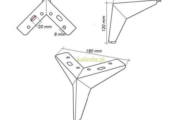 Ogłoszenie - Noga do mebli metalowa w kolorze złotym h-120 - Kołobrzeg - 12,00 zł