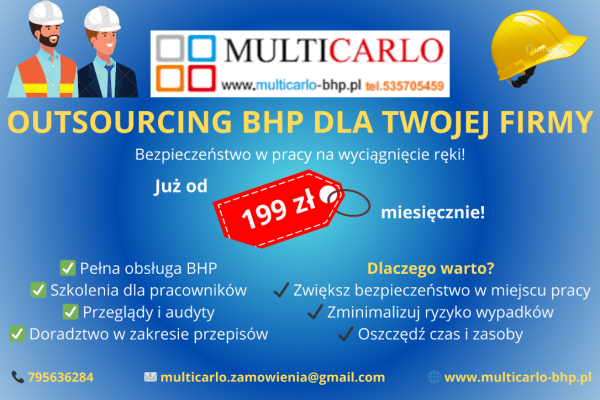 Ogłoszenie - OUTSOURCING BHP DLA TWOJEJ FIRMY - Gdańsk - 199,00 zł