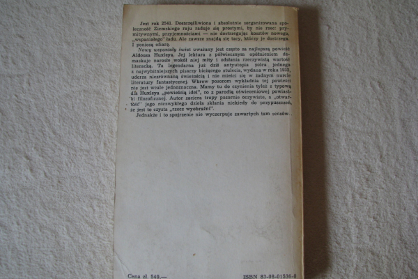 Ogłoszenie - Nowy wspaniały świat, Aldous Huxley Wydanie I - Kraków - 37,00 zł