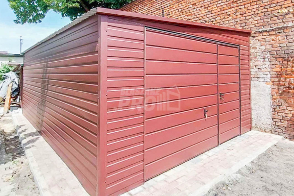 Ogłoszenie - Garaż Blaszany 4,5x7m Brama uchylna - Ciemny Brąz - Dach spad w bok GP430 - Bydgoszcz - 8 250,00 zł