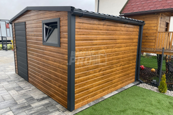Ogłoszenie - Domek Ogrodowy 3x3 Drzwi Okno rynny Dach dwuspadowy Blachodachówka  Antracyt GP233 - Łańcut - 6 090,00 zł
