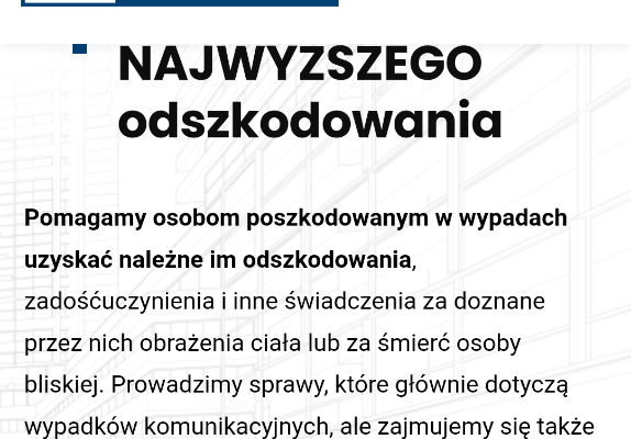 Ogłoszenie - Odszkodowania Renty Zadośćuczynienia - Koszalin