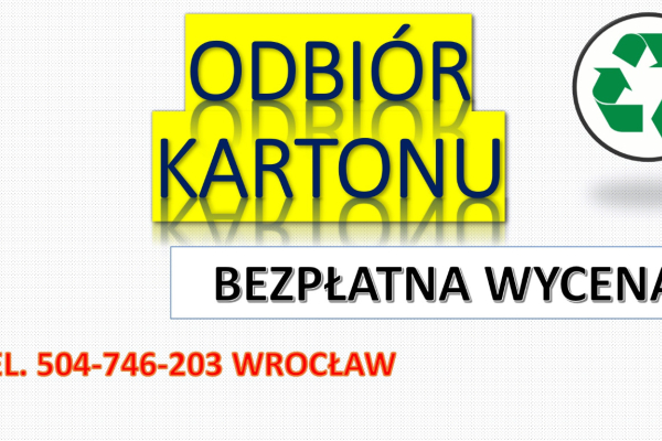 Ogłoszenie - Odbiór, makulatury, kartonu, tel. 504-746-203, skup książek, Wrocław,  Odbiór kartonu, gazet, makulatury - Wrocław