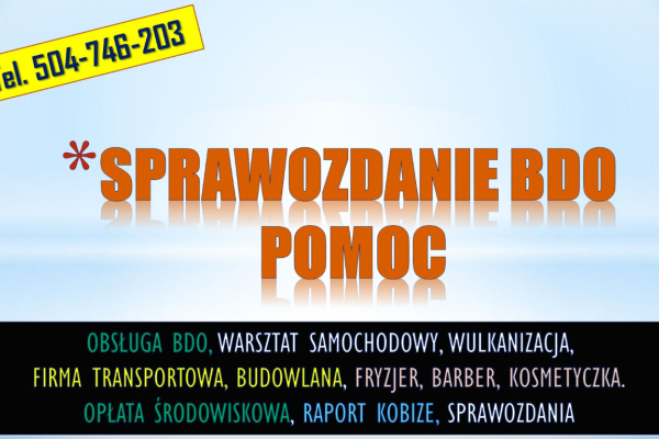 Ogłoszenie - Studio tauażu. Sprawozdanie roczne BDO tel. 504-746-203. rejestracja.  Konsultacja z BDO.