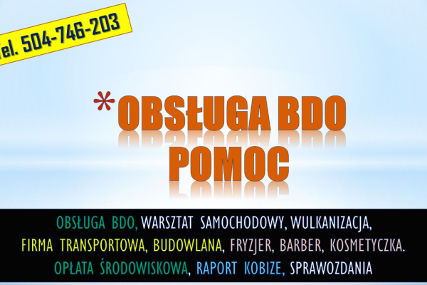 Ogłoszenie - Studio tauażu. Sprawozdanie roczne BDO tel. 504-746-203. rejestracja.  Konsultacja z BDO.