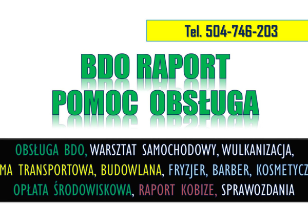 Ogłoszenie - Raport BDO dla gabinetu weterynaryjnego, tel. 504-746-203, sprawozdanie, pomoc.  Sprawozdanie o wytworzonych odpadach.