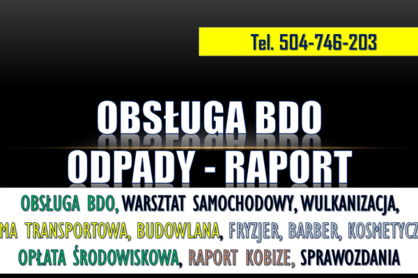 Ogłoszenie - Sprawozdanie BDO dla firmy budowlanej, cennik, tel. 504-746-203. Firma remontowa  Jak wypełnić sprawozdanie do BDO