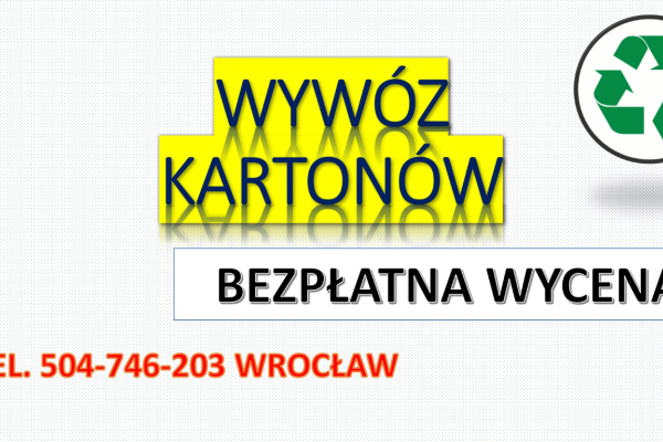 Ogłoszenie - Odbiór, makulatury, kartonu, tel. 504-746-203, skup książek, Wrocław,  Odbiór kartonu, gazet, makulatury - Wrocław