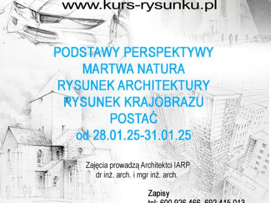 Ogłoszenie - Kurs Rysunku w Ferie Zimowe 2025 w Pracowni Elipsa - Kraków - 450,00 zł