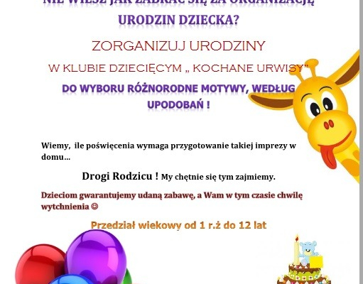 Ogłoszenie - ŻŁOBEK – KLUB DZIECIĘCY KOCHANE URWISY opieka dzienna nad dziećmi do lat 3 - Mazowieckie - 1 900,00 zł
