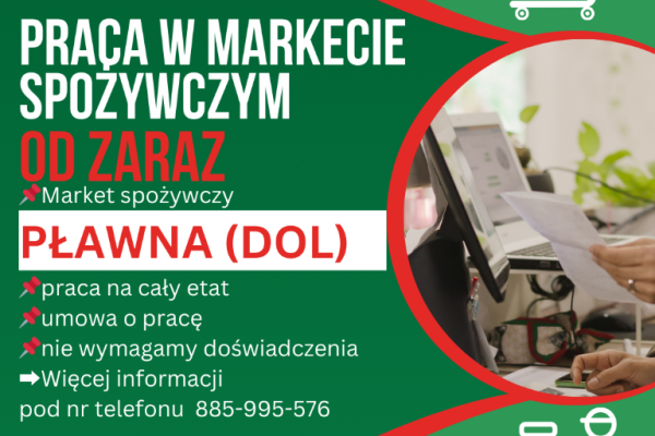 Ogłoszenie - Praca w markecie, Dino Polska S.A., Pławna Dolna - Wrocław