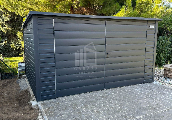 Ogłoszenie - Schowek - Domek ogrodowy 4x3m - Brama dwuskrzydłowa - antracyt - dach spad w tył ID782 - Kwidzyn - 4 690,00 zł