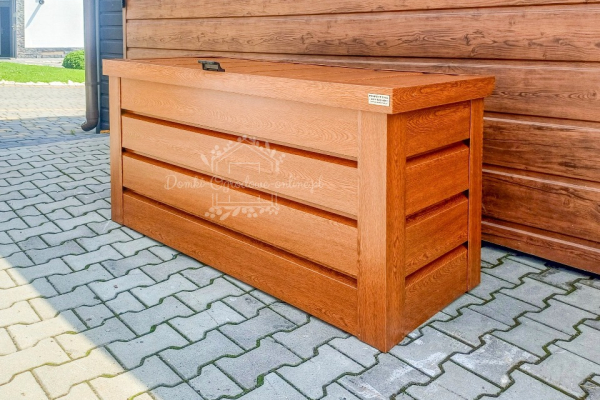 Ogłoszenie - Skrzynia ogrodowa metalowa kufer 120x50x70cm złoty dąb ID863 - Żary - 1 850,00 zł