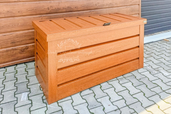 Ogłoszenie - Skrzynia ogrodowa metalowa kufer 120x50x70cm złoty dąb ID863 - Żary - 1 850,00 zł