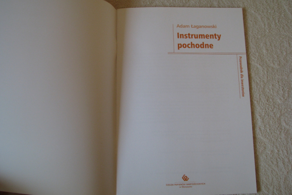 Ogłoszenie - Instrumenty pochodne, Łangowski Adam GPW - Kraków - 7,00 zł