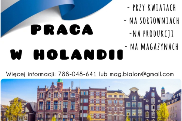 Ogłoszenie - PRACA W HOLANDII - Sortowanie owoców na hali od 17.02 !!!