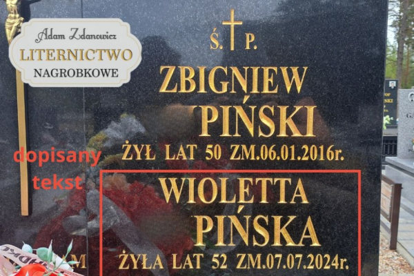 Ogłoszenie - Liternictwo nagrobne, dopiski - Białystok - 1,00 zł